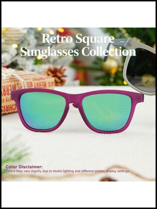 Polarized Square Sunglasses Women Men TR90 Frame TAC UV400